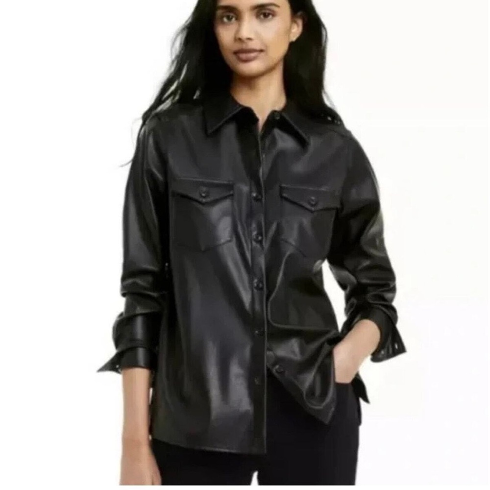 Nili Lotan x Target Faux Leather Shirt